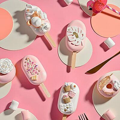 2 Set Moldes Silicona Reutilizables Para Paletas De Helado Con 100 Palos Madera - Fresh Stock Dated February 2026