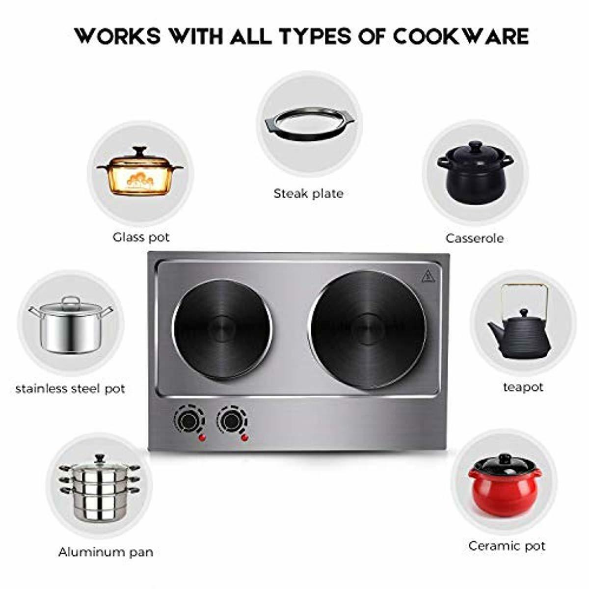 Estufa Electrica 2 Hornillas Portatil Moderna Para Casa Oficina Negocio Cocina + - Fresh Stock Dated February 2026