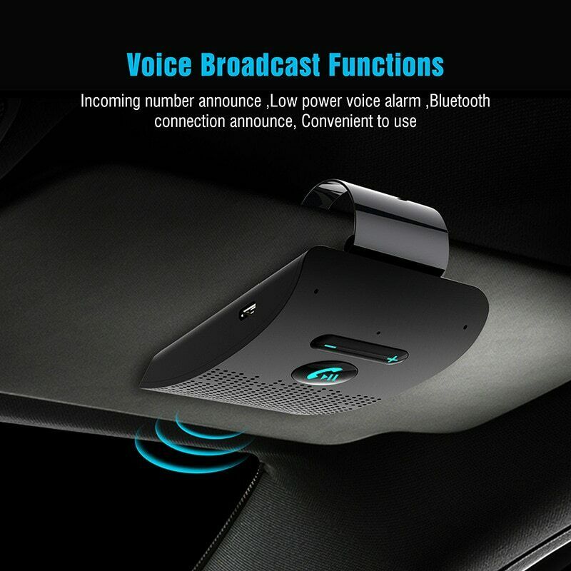 Bluetooth Audio Receiver Car Kit Bluetooth 5.0 Handsfree Sun Visor Wireless Spea - Fresh Stock Dated December 2025