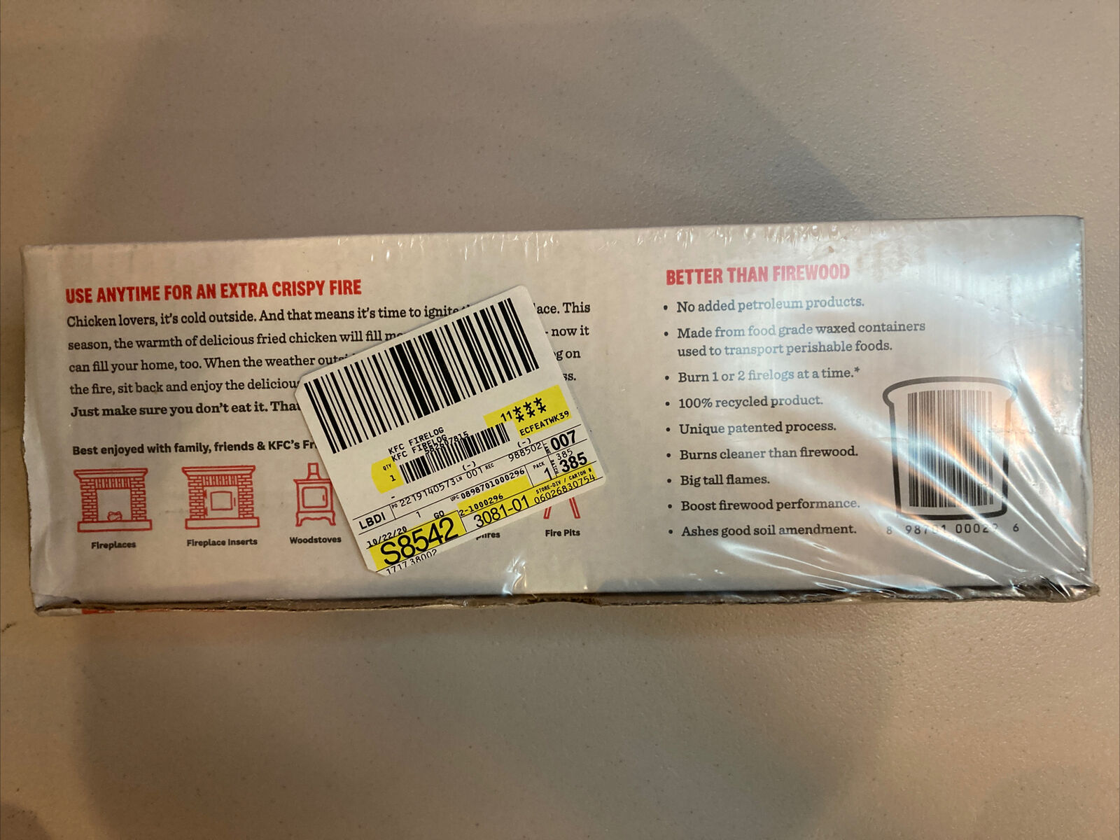 KFC Firelog with 11 Herbs and Spices - Fresh Stock Dated December 2025