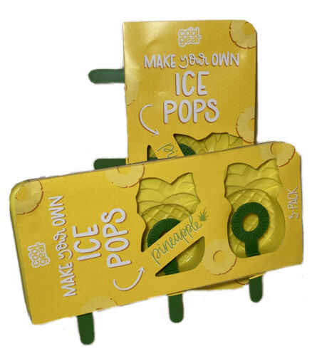 Lot Of 4 Pineapple Frozen Ice Pop Pudding Plastic Molds Make Your Own Tik Tok - Fresh Stock Dated February 2026