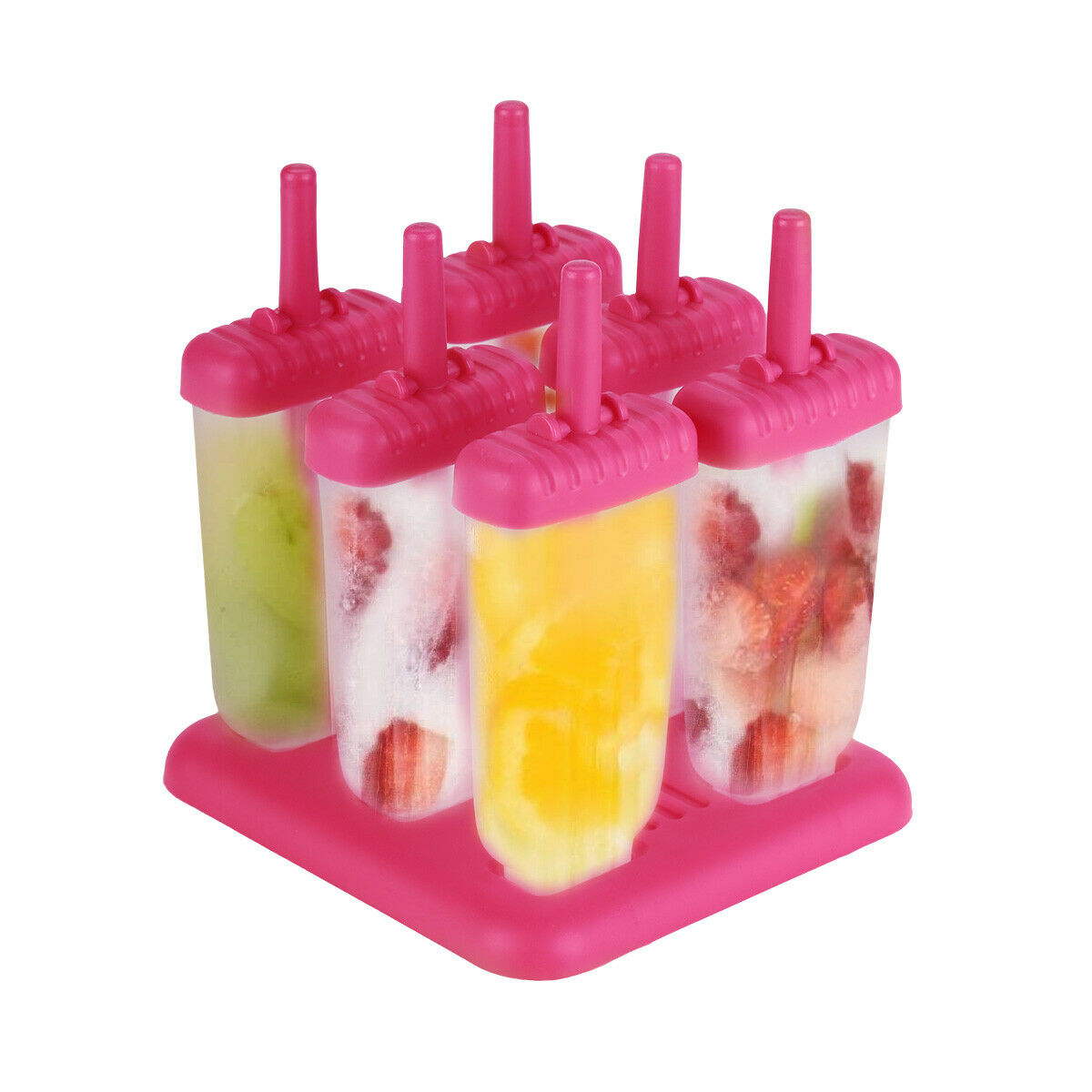 Frozen Popsicle Molds Ice Cream Pop Maker Freezer Tray Fruit with Sticks Summer - Fresh Stock Dated February 2026
