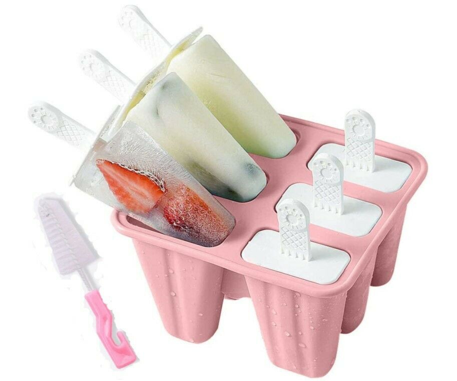 Moldes caseros para paletas de hielo Cepillo 6 cavidades - Embudo de silicona - Fresh Stock Dated February 2026
