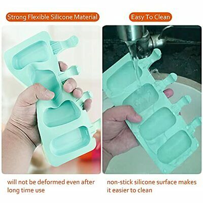 2 Set Moldes Silicona Reutilizables Para Paletas De Helado Con 100 Palos Madera - Fresh Stock Dated February 2026