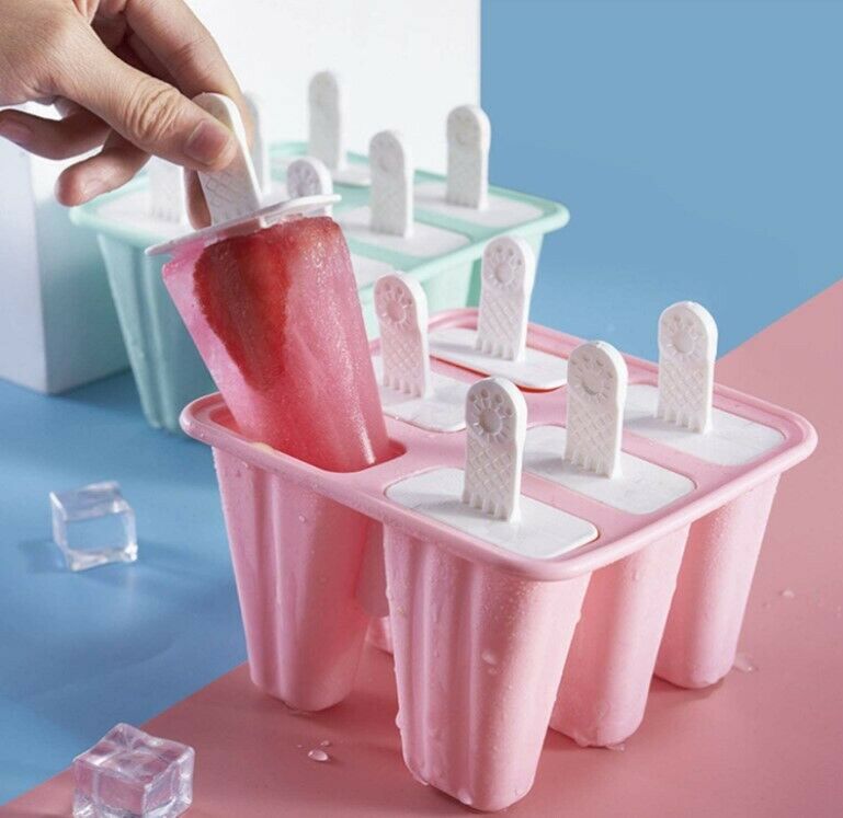Moldes caseros para paletas de hielo Cepillo 6 cavidades - Embudo de silicona - Fresh Stock Dated February 2026