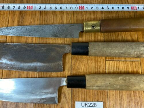 Japanese Chef's Kitchen Knife Set 3 Piece YANAGIBA NAKIRI SANTOKU Japan UK228 - Fresh Stock Dated January 2026