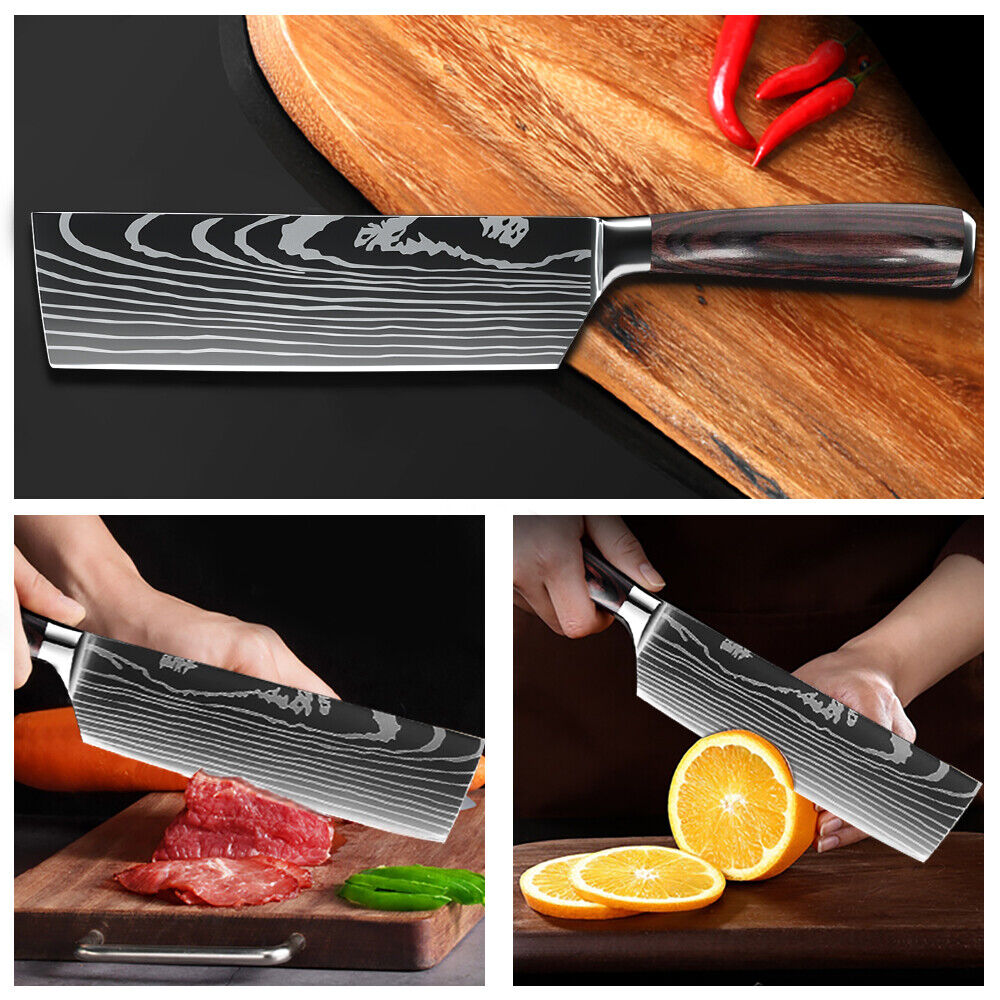 Kitchen Knife Set Stainless Steel Damascus Pattern Sharp Knives Sharp Japanese - Fresh Stock Dated February 2026