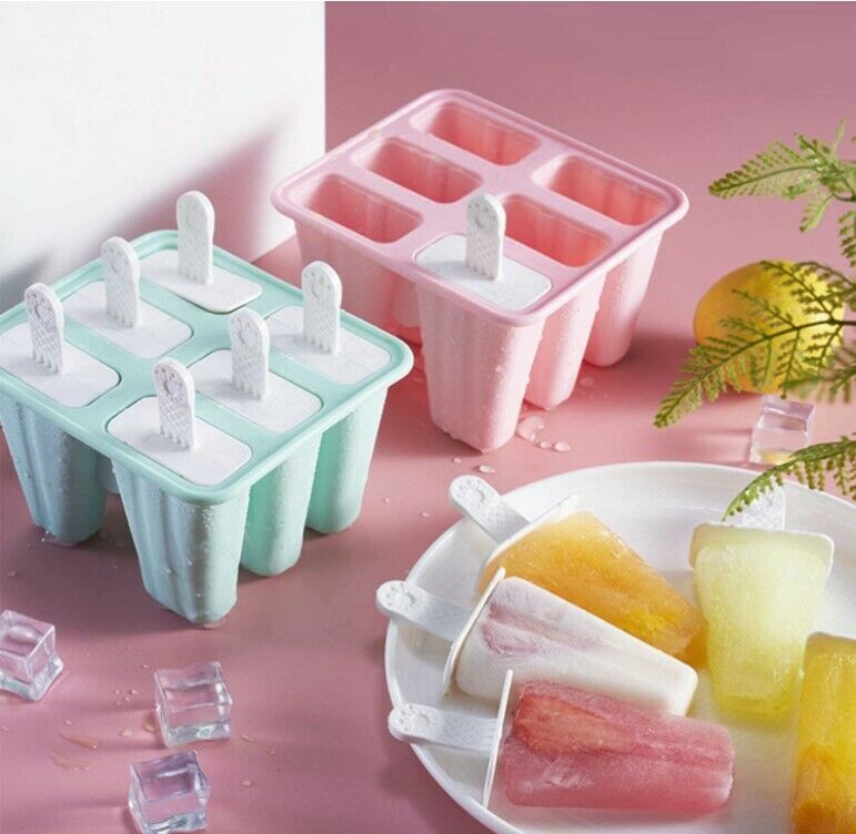 Moldes caseros para paletas de hielo Cepillo 6 cavidades - Embudo de silicona - Fresh Stock Dated February 2026