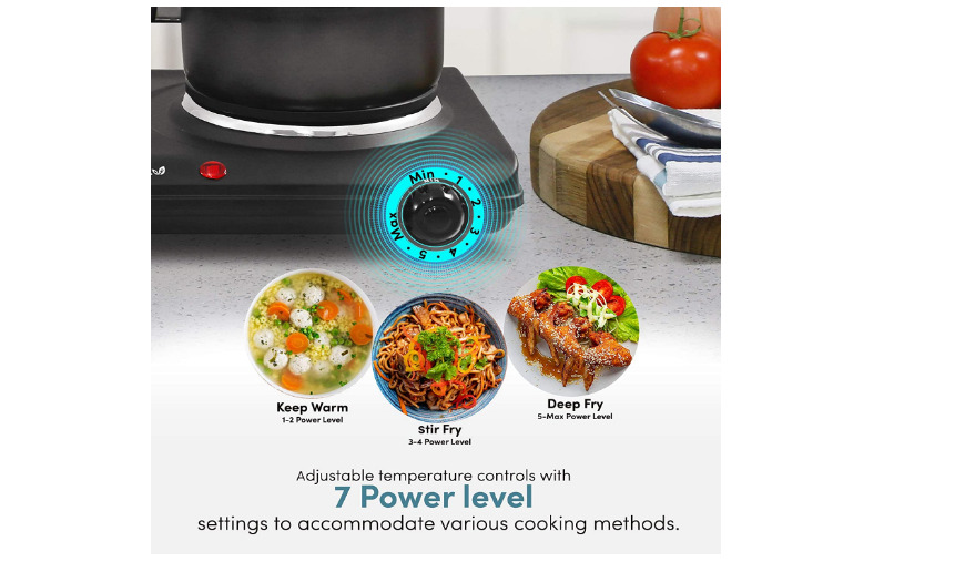 Portable Dial Flat Burner Countertop Electric Stove Aluminum Sealed Knob 1500W - Fresh Stock Dated February 2026