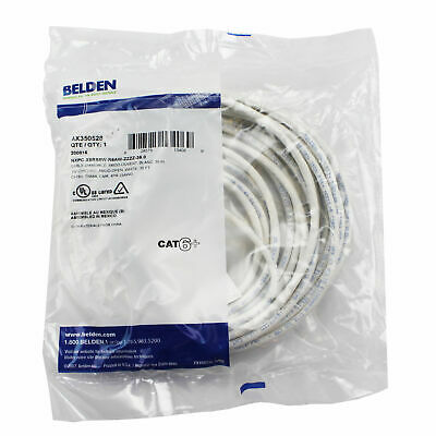 BELDEN AX350528 35' WHITE 4 PAIR 23AWG CAT6 PATCH CORD CABLE - WHITE OPEN END - Fresh Stock Dated December 2025