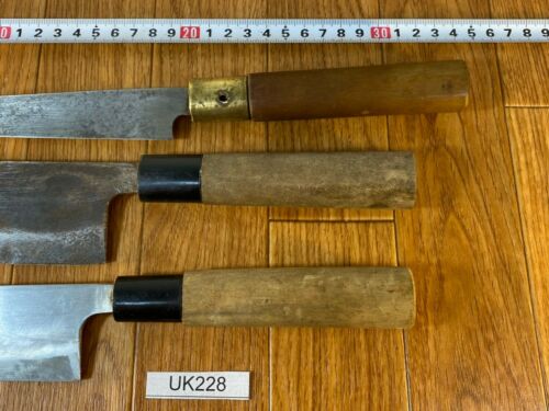 Japanese Chef's Kitchen Knife Set 3 Piece YANAGIBA NAKIRI SANTOKU Japan UK228 - Fresh Stock Dated January 2026