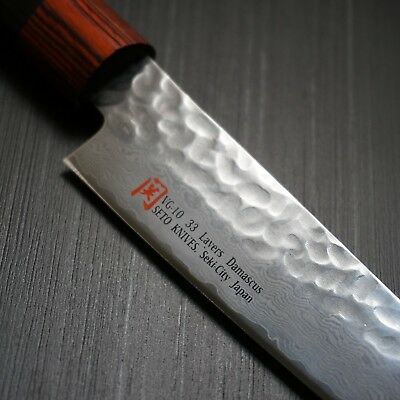 Japanese SETO Hammered 33 Layers Nickel Damascus VG10 Petty Utility Knife 150mm - Fresh Stock Dated January 2026