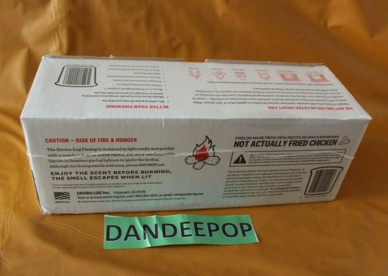 KFC Kentucky Fried Chicken Fireplace Fire Pit Scented Logs - Fresh Stock Dated December 2025