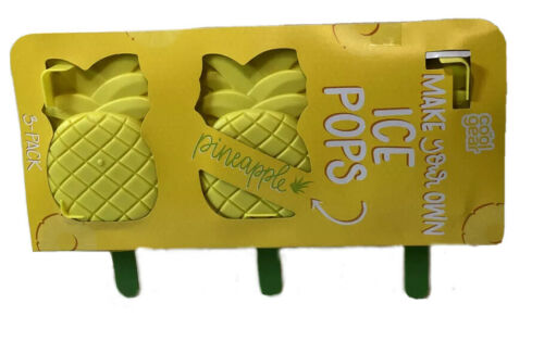 Lot Of 4 Pineapple Frozen Ice Pop Pudding Plastic Molds Make Your Own Tik Tok - Fresh Stock Dated February 2026