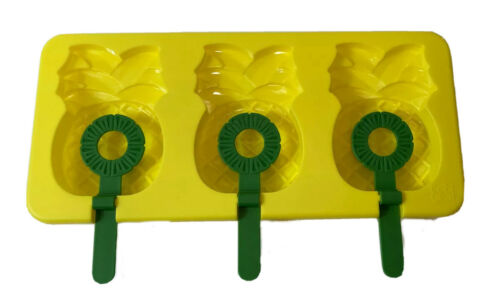 Lot Of 4 Pineapple Frozen Ice Pop Pudding Plastic Molds Make Your Own Tik Tok - Fresh Stock Dated February 2026