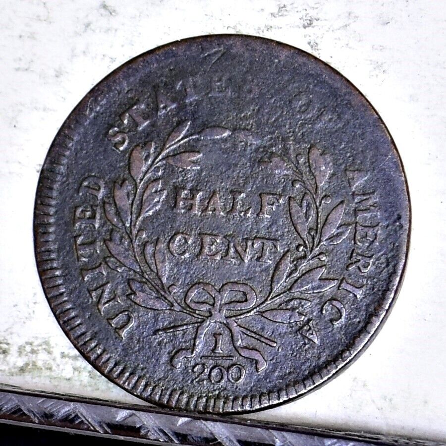 1795 Half Cent - No Pole - VG/F Details (#46111) - Fresh Stock Dated December 2025