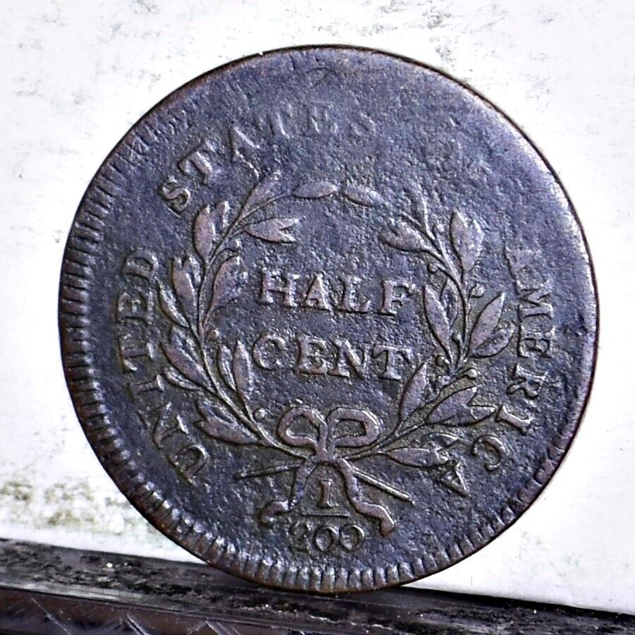 1795 Half Cent - No Pole - VG/F Details (#46111) - Fresh Stock Dated December 2025