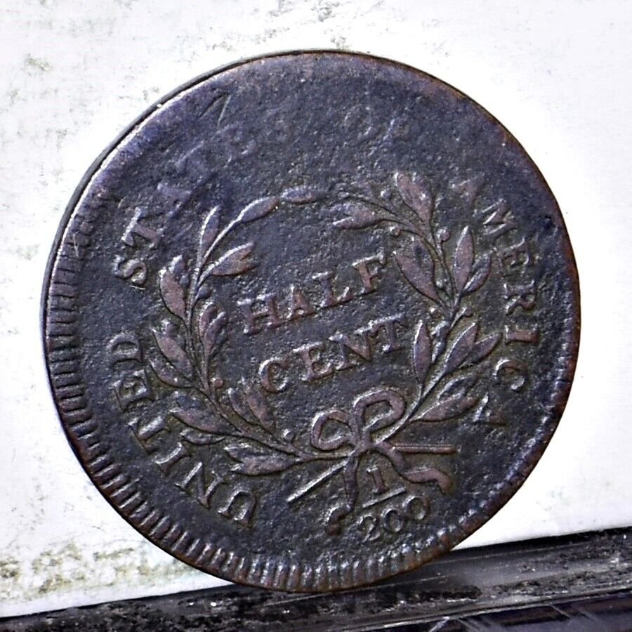 1795 Half Cent - No Pole - VG/F Details (#46111) - Fresh Stock Dated December 2025