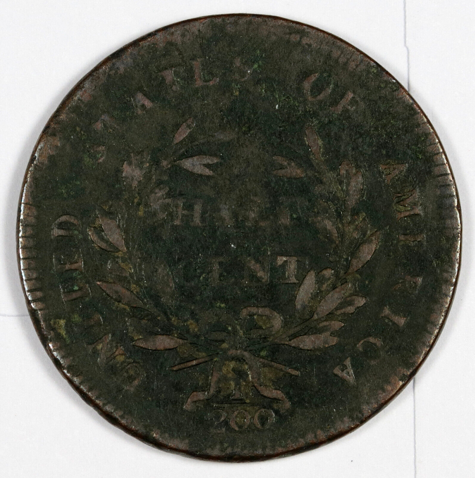1797 Half Cent.  Plain Edge.  VG-F.  180637 - Fresh Stock Dated December 2025