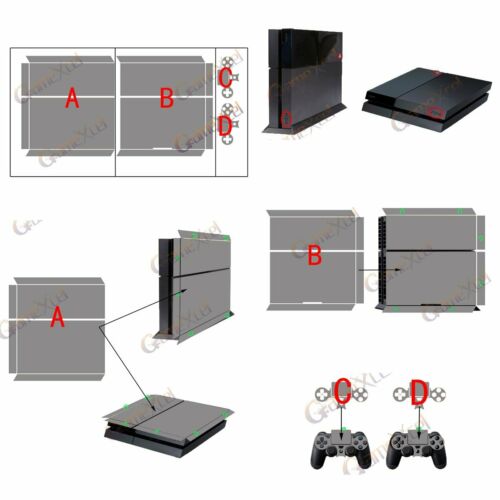 Vinyl Skin Cover Decal Sticker for Sony Playstation 4 PS4 Console + 2 Controller - Fresh Stock Dated December 2025