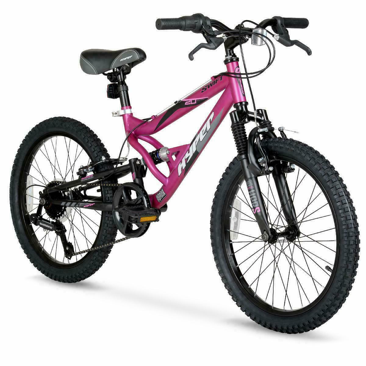 Bicycles 20 Inch Girls Swift Bike Magenta Steel Full Suspension 7-speed Twist - Fresh Stock Dated December 2025