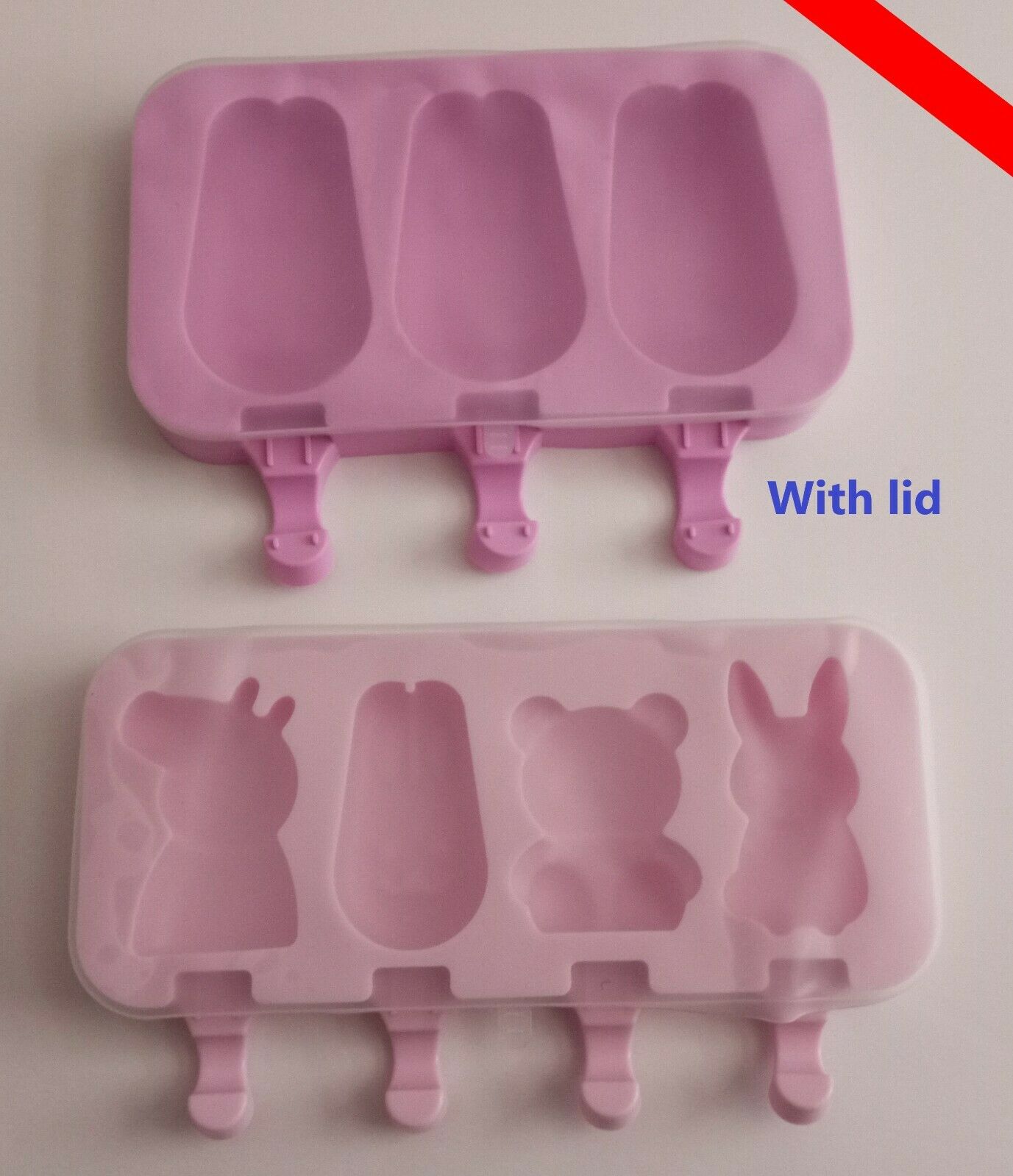 DIY Silicone Ice Cream Pop Mold Juice Popsicle Fruit Popsicle Maker 2 Pcs - Fresh Stock Dated February 2026