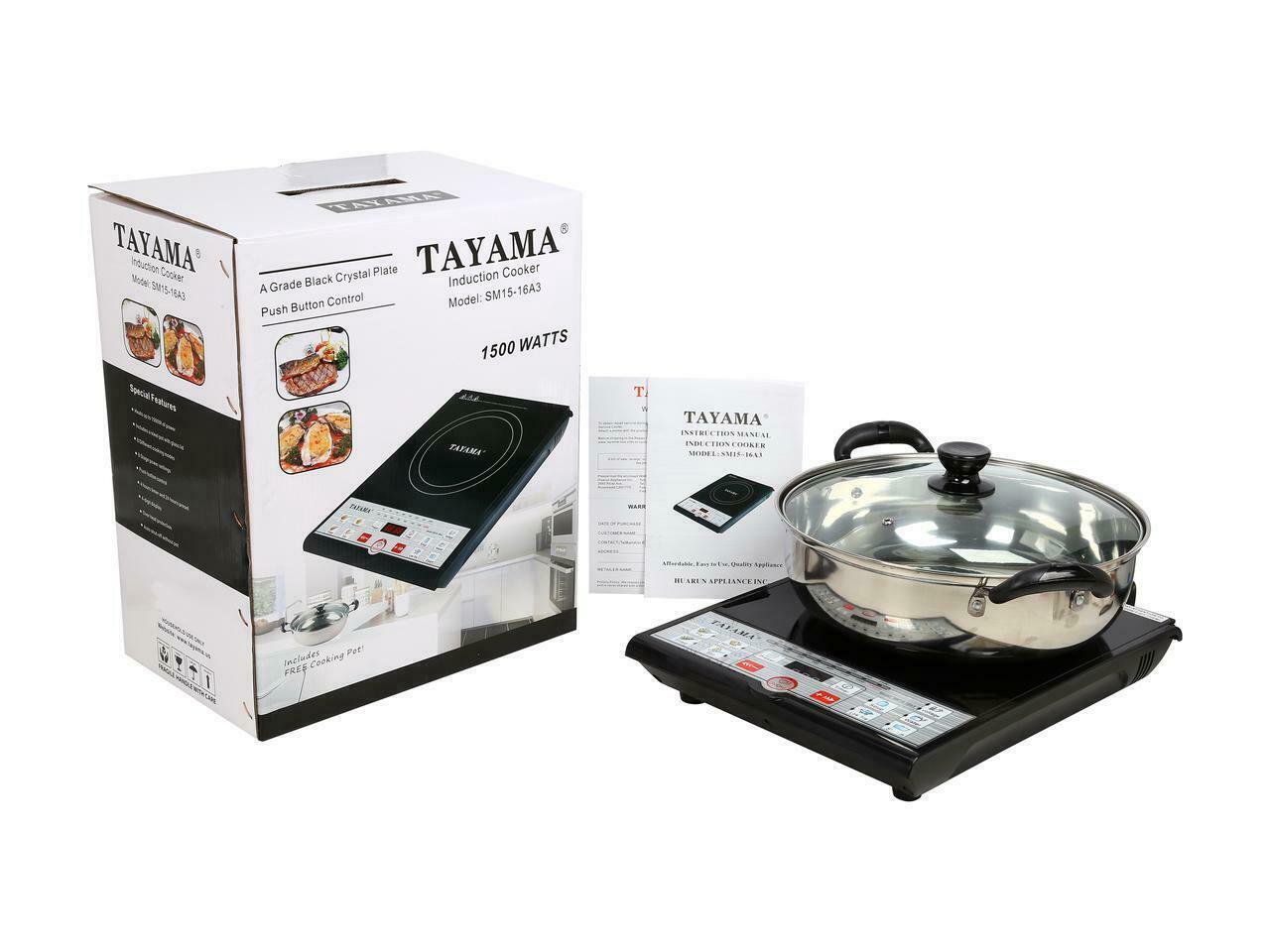 Tayama SM15-16A3 Induction Cooker with Cooking Pot, Black - Fresh Stock Dated February 2026