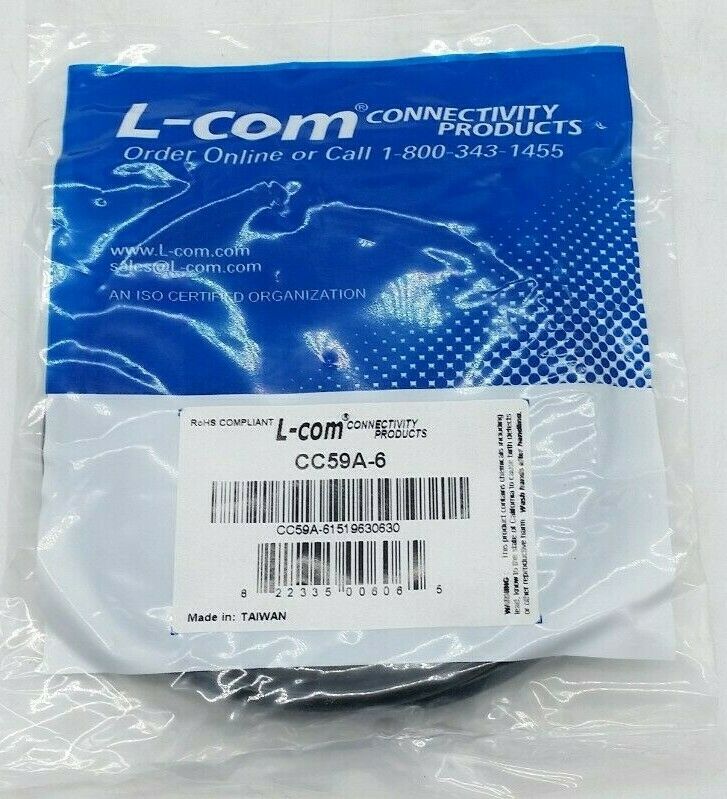 L-Com CC59A-6 - RG59A Coaxial Cable - Fresh Stock Dated December 2025