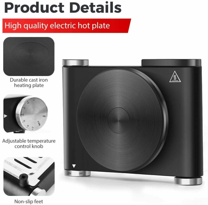 CUSIMAX Electric Hot Plate for Cooking Portable Single Burner - Fresh Stock Dated February 2026