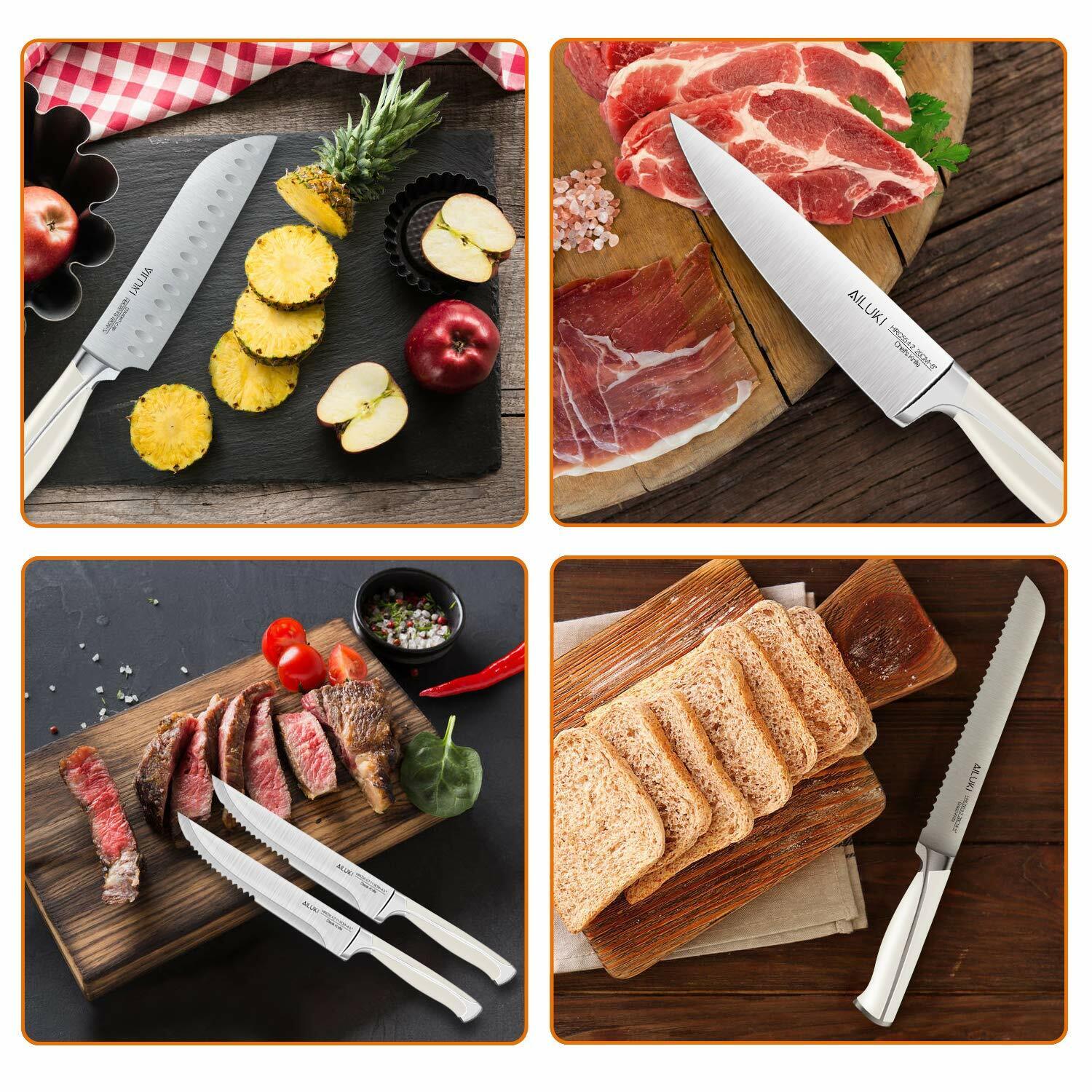 19-Piece Professional Chef Kitchen Knife Set with Block Wooden German Stainless - Fresh Stock Dated February 2026