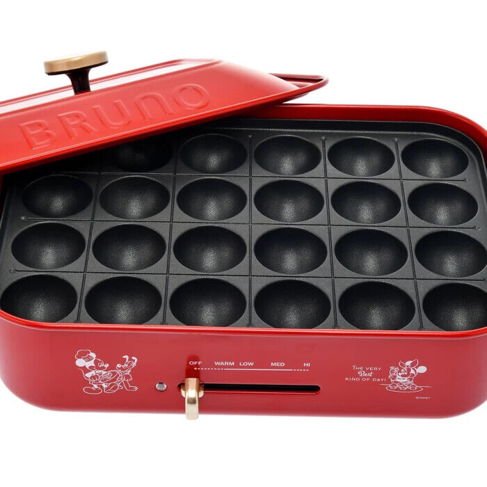 [BRUNO] Mickey, Minnie, Pluto Compact Hot Plate Japan Domestic AC:100 Red New - Fresh Stock Dated February 2026