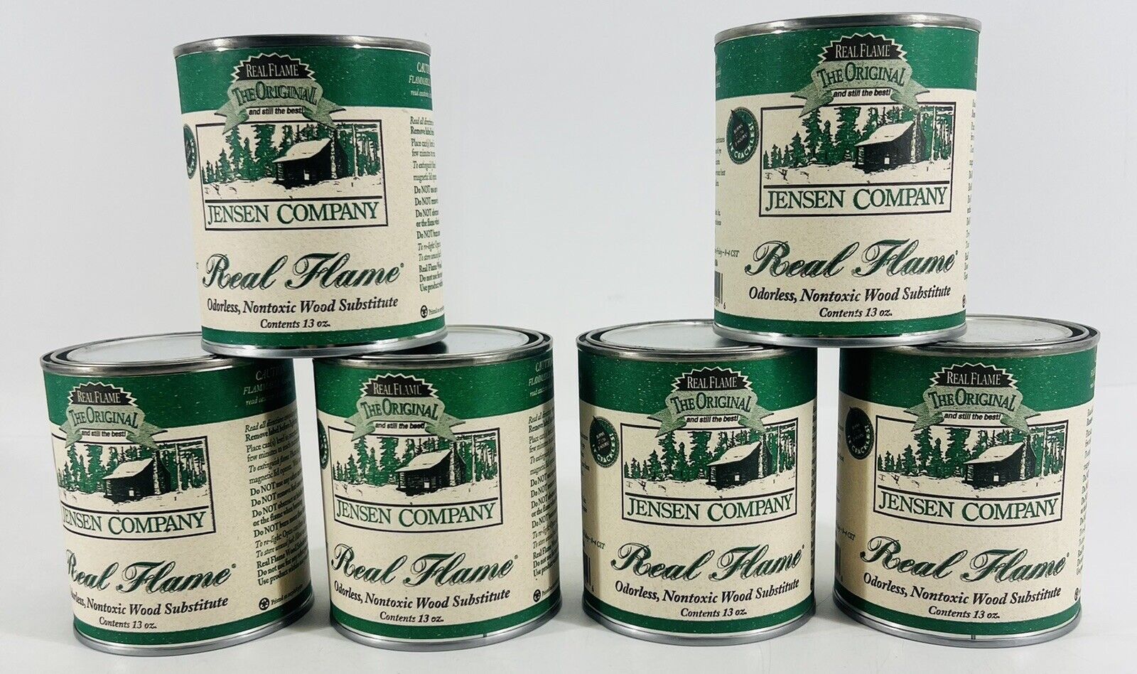 Lot Of 6 The Original Jensen Company Real Flame Gel Fireplace Fuel 13 oz Cans - Fresh Stock Dated January 2026