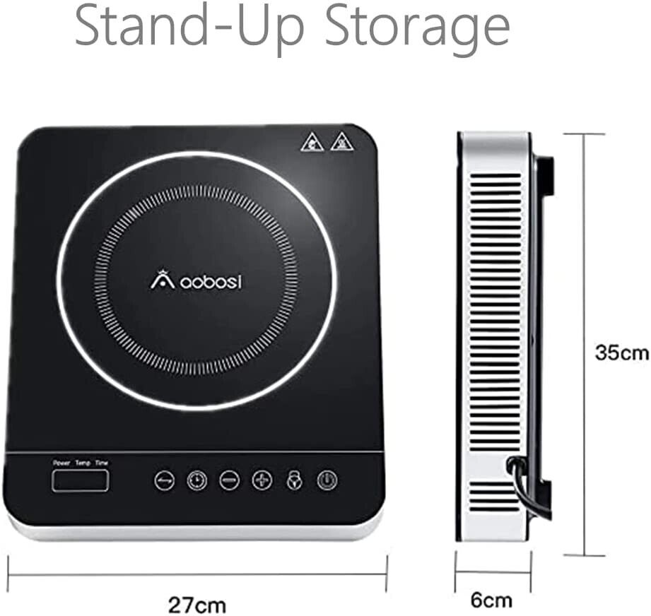 New Open Box Aobosi Single Induction Glass Surface Cooker YL-18K66 Black - Fresh Stock Dated February 2026