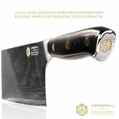 Kessaku Cleaver Butcher Knife Dynasty 67-Layer Japanese Damascus Steel, 7-Inch - Fresh Stock Dated January 2026