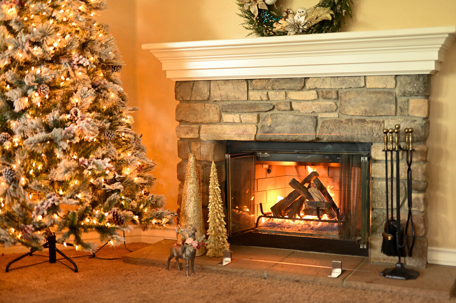 Barton 9pcs Realistic Fireplace Log Flame Decorative Large Ceramic Wood Firepit - Fresh Stock Dated January 2026