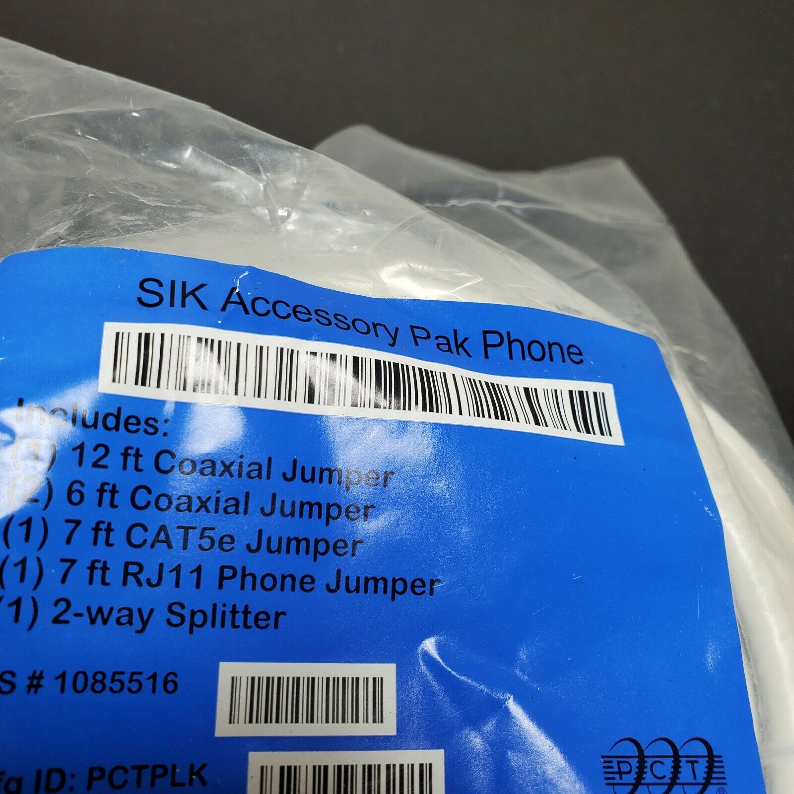 Sik Accessory Pak Phone Includes Coaxial CAT5e RJ11 Phone Jumpers 2 Way Splitter - Fresh Stock Dated December 2025