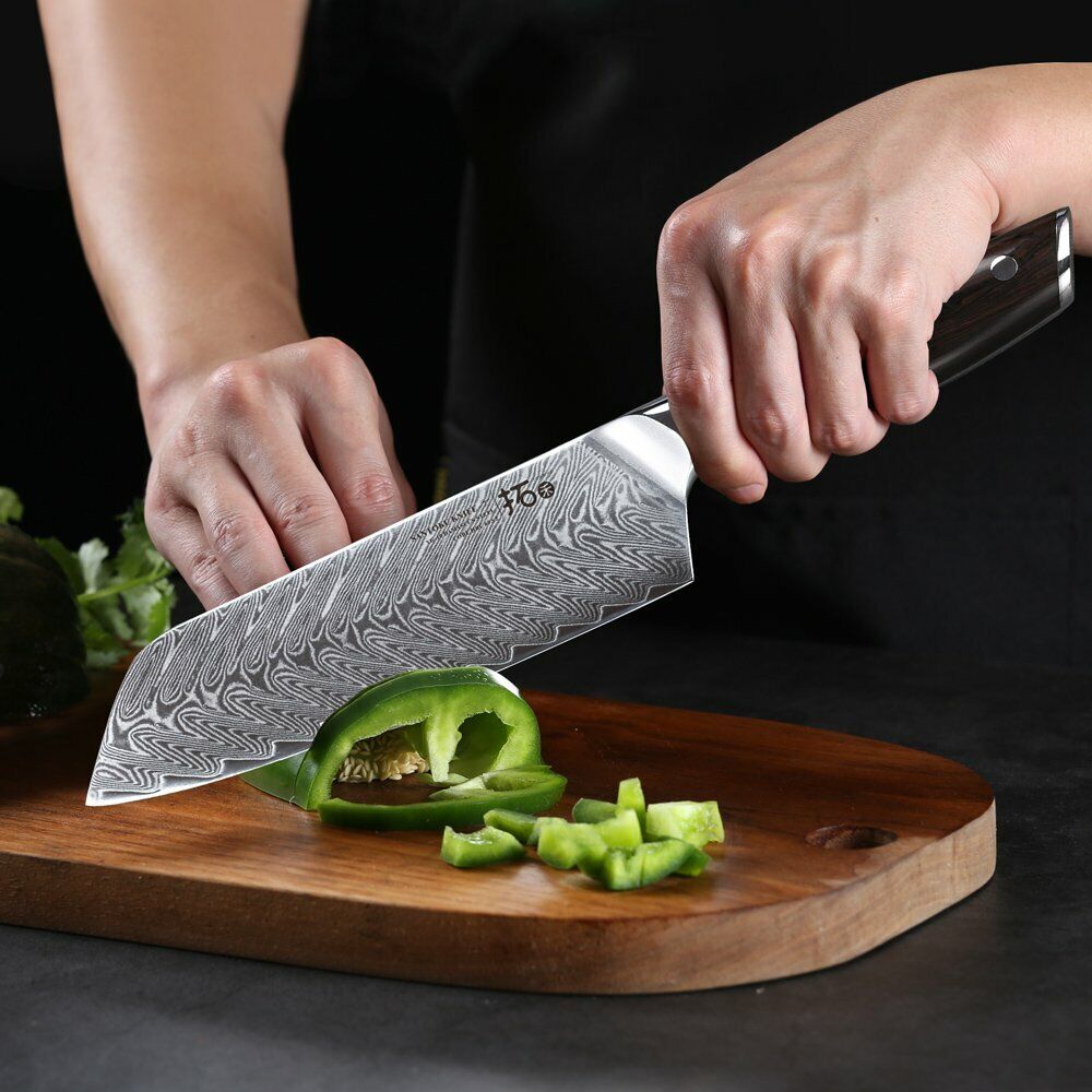 TURWHO 7in Santoku Knife 67-Layer Japanese VG10 Damascus Steel Kitchen Knife - Fresh Stock Dated February 2026