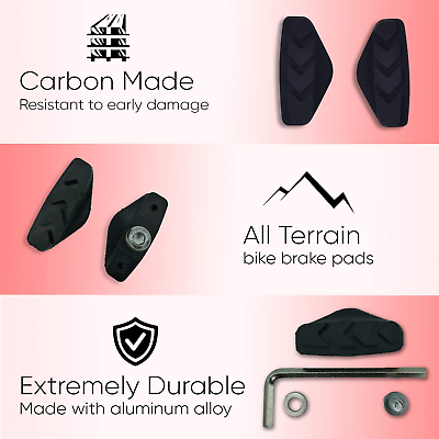 AIISAR Bike Brake Pads 2 Pairs of 50mm – Contemporary Designed C Shape Bike Part - Fresh Stock Dated December 2025