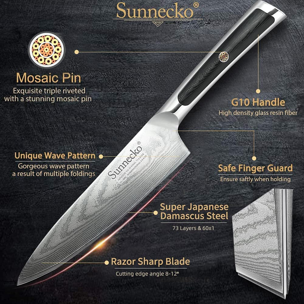 6.5 inch Chef Knife Japanese VG10 Damascus Steel Kitchen Slicing Cooking Cutlery - Fresh Stock Dated February 2026