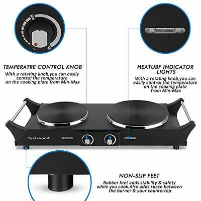 1800W Hot Plate Portable Electric Stove Cast Iron Stove Double Burner - Fresh Stock Dated January 2026