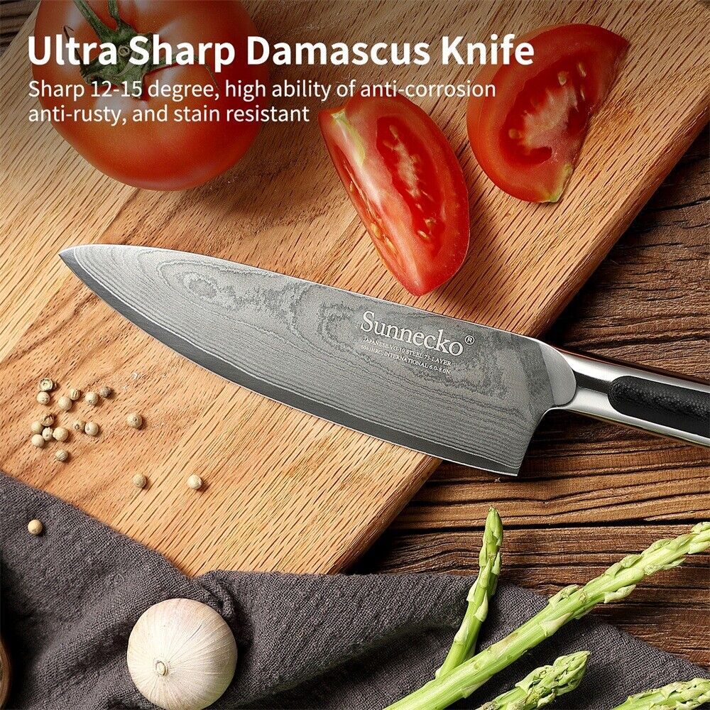 6.5 inch Chef Knife Japanese VG10 Damascus Steel Kitchen Slicing Cooking Cutlery - Fresh Stock Dated February 2026