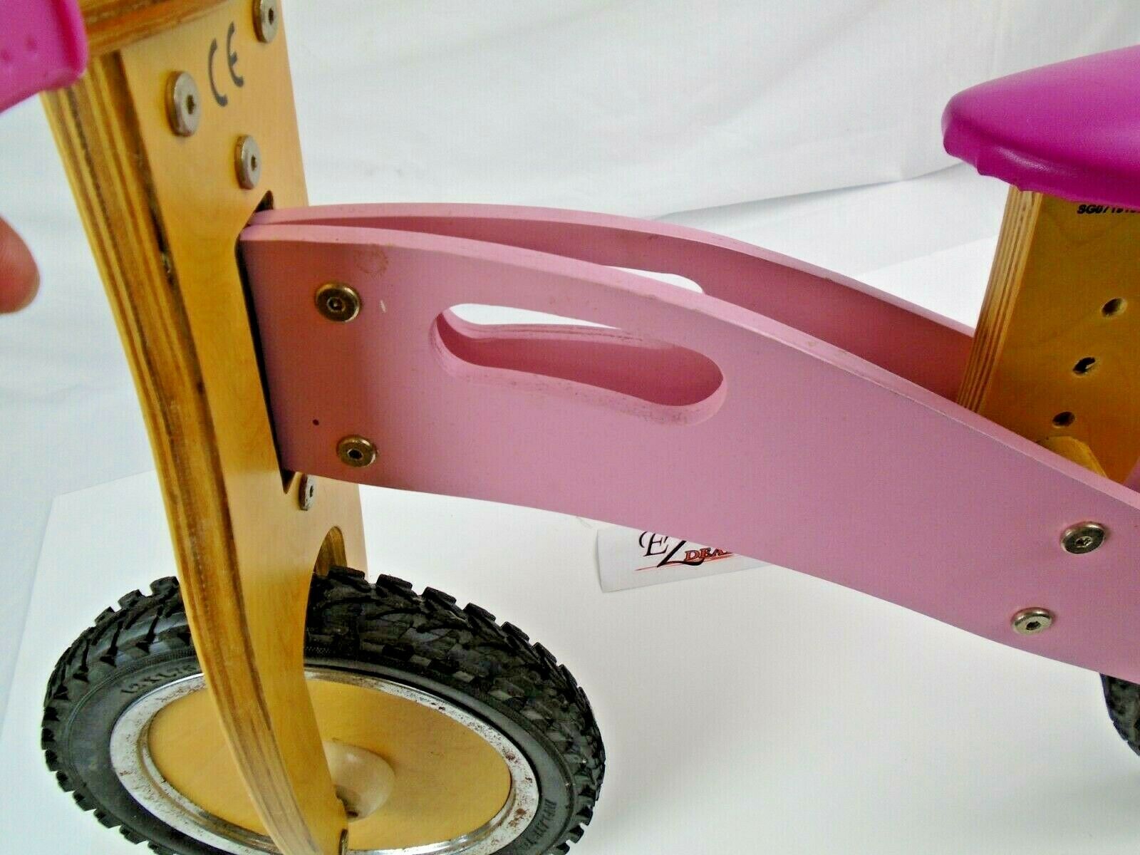 Smart Gear Toddler Balance Bike Pink Wooden Bicycle First Bicycle - Fresh Stock Dated December 2025