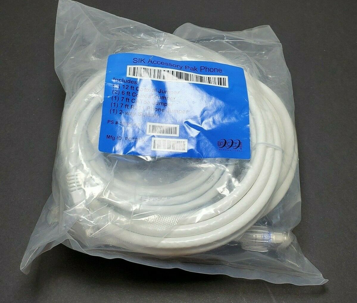 Sik Accessory Pak Phone Includes Coaxial CAT5e RJ11 Phone Jumpers 2 Way Splitter - Fresh Stock Dated December 2025