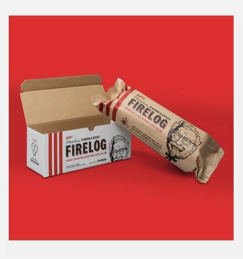 KFC FIRE LOG 11 HERBS & SPICES ENVIROLOG KENTUCKY FRIED CHICKEN FIRE LOG - Fresh Stock Dated December 2025