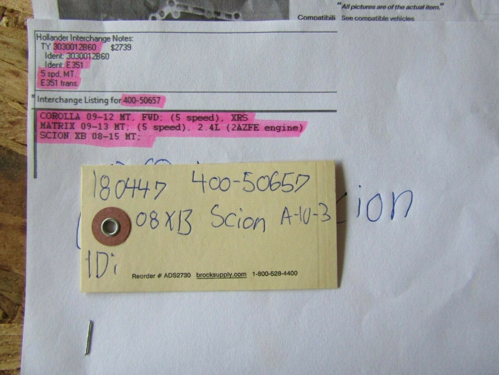 Manual Transmission Fits scion XB, 08-15 5 speed 400-50657 - Fresh Stock Dated December 2025