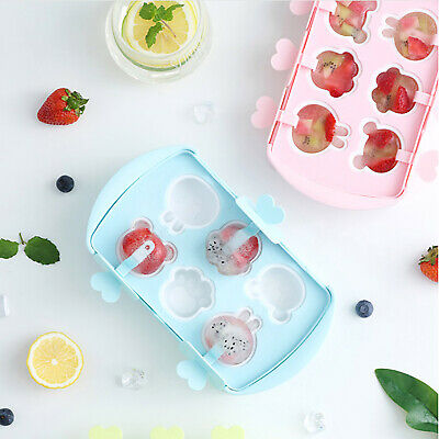 Popsicle Mold Ice Cream Pops Maker Cavities Silicone DIY Homemade Tray 6 Grids. - Fresh Stock Dated February 2026