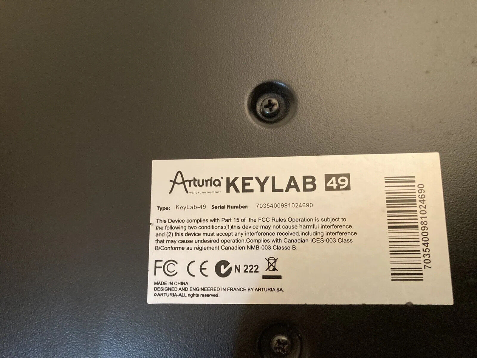 Arturia KeyLab 49 MIDI Controller Keyboard 49 Keys White 31x11x2 Analog - Fresh Stock Dated December 2025