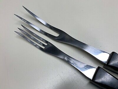 CUTCO CLASSIC BROWN TURNING & CARVING FORKS 1727 / 1726 USA **NICE CONDITION** - Fresh Stock Dated January 2026