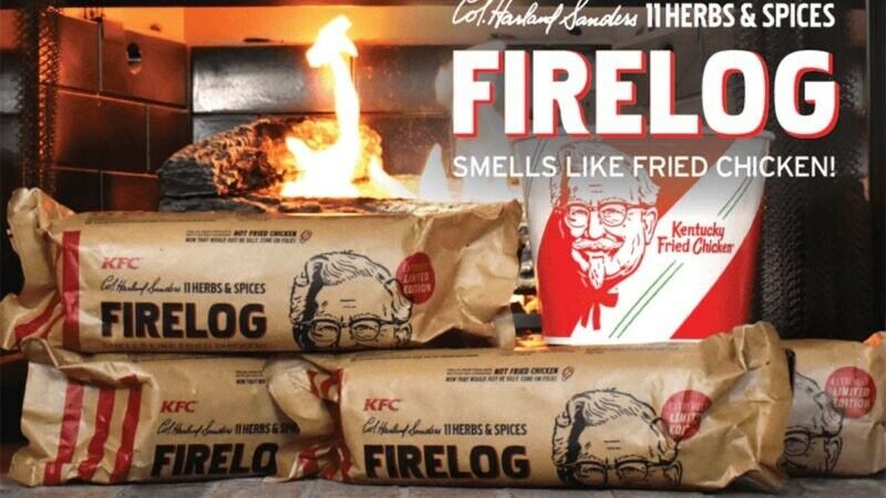 KFC FIRE LOG  11 HERBS AND SPICES ENVIROLOG KENTUCKY FRIED CHICKEN - In hand! - Fresh Stock Dated January 2026
