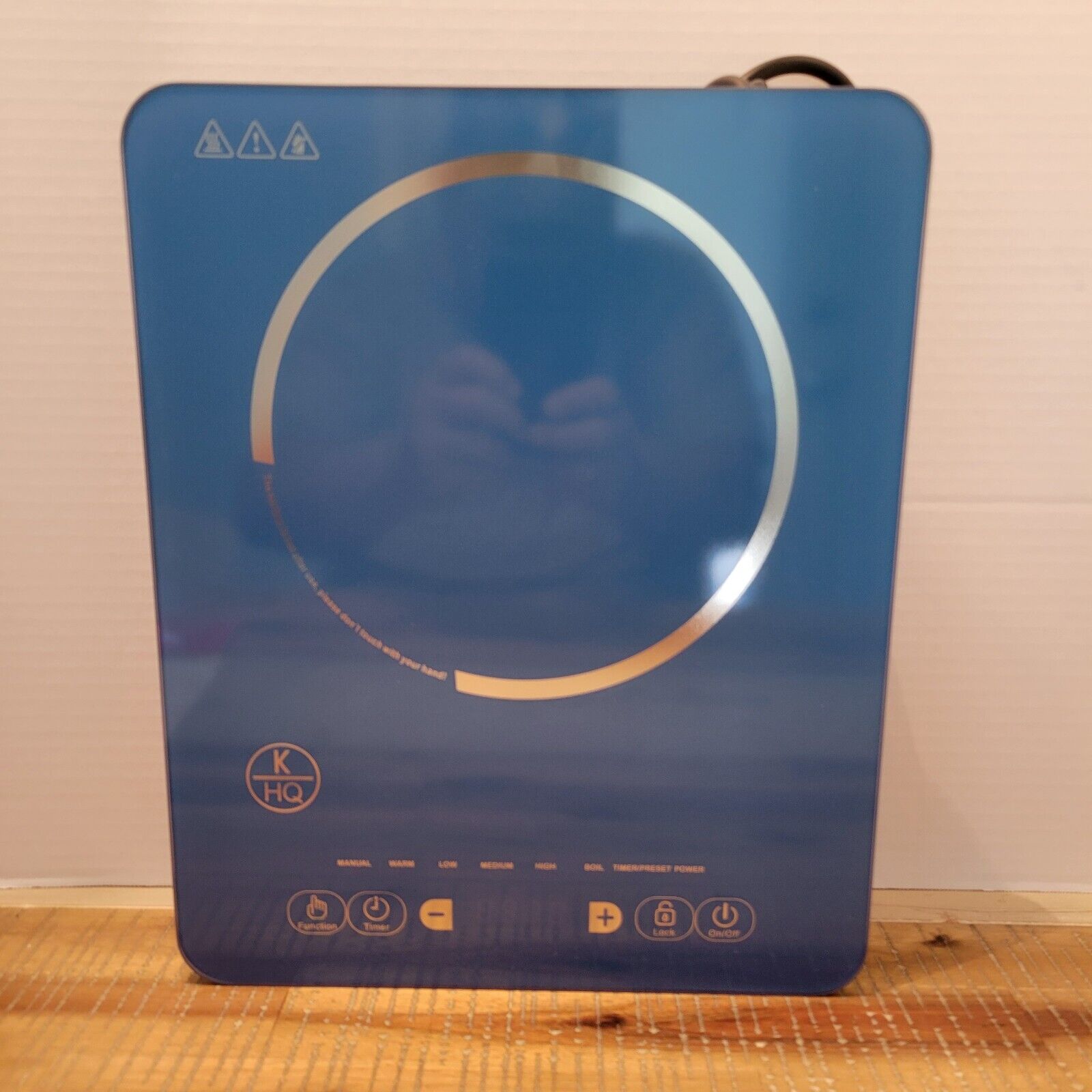 NOB K HQ BLUE 1500W LED Colored Glass Programmable Induction Cooker Glass Blue - Fresh Stock Dated February 2026